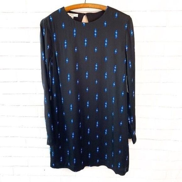 EQUIPMENT Black Anjelisa Lighting Bolt Dress NWT - Picture 4 of 11